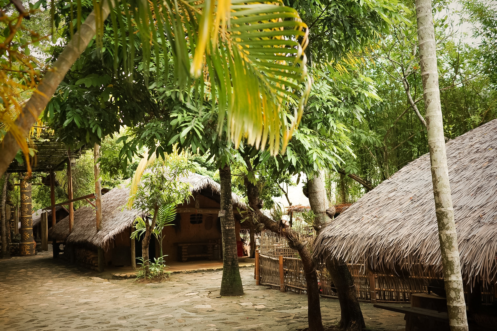The exterior of a traditional Li house at Binglanggu.